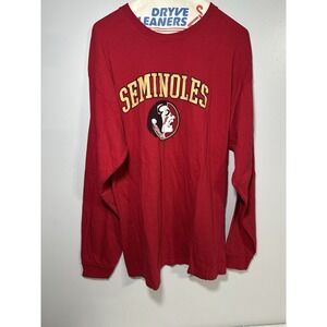 Vintage Old Varsity Brand Florida State Seminoles Long Sleeve Shirt Red L